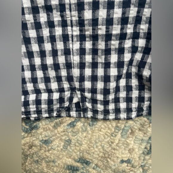 American Eagle  Womens gingham navy mini skirt size zipper fully lined medium - Picture 3 of 10